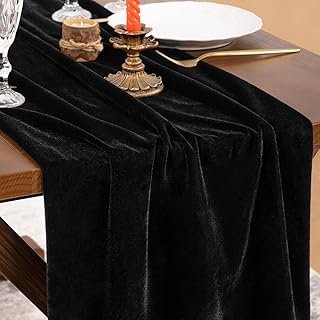 Socomi Black Velvet Table Runner Christmas Cloth Decor 20 x 120 Inches 1...