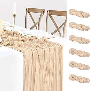 6 Pack Champagne Cheesecloth Table Runners Fall Thanksgiving Cheese Clot...