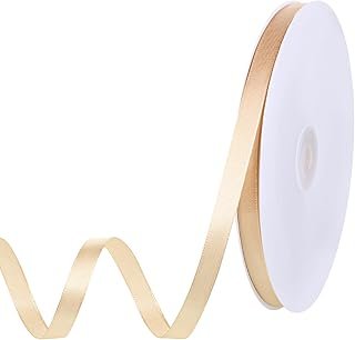 120 Yards Champagne Ribbon 3/8 Inch Thin Gold Satin Ribbon Craft Fabric ...