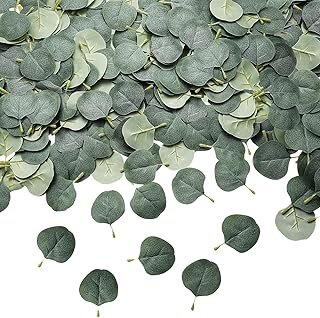 WILLBOND 400+ Pcs Eucalyptus Leaves, Fake Eucalyptus Petals Boho Wedding...