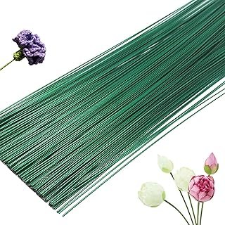 200 Pcs Floral Flower Stem Wire,16 Inch 22 Gauge Flower Paper Wrapped Wi...