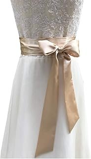 Satin Sash Belt For Bridal Wedding Bridesmaid Dress Belt 2'' Wide Double...
