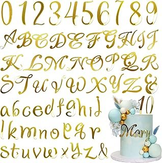 91 PCS Acrylic Alphanumeric Cake Decoration DIY Cupcake Decoration A-Z A...