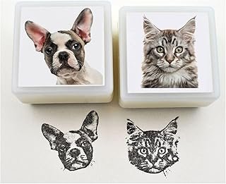 Custom Pet Portrait Stamp - Self Inking, Personalized Pet Face Stamps