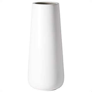 D'vine Dev 11 Inch Ceramic Flower Vase Matte Finishing, Minimalist Desig...