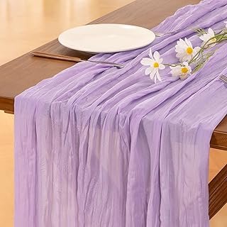 Socomi Lilac Purple Lavender Cheesecloth Table Runner Fall Thanksgiving ...