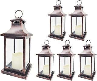 6PCS LED Decorative Lanterns, Kate Aspen Copper Vintage Rustic Home Déco...