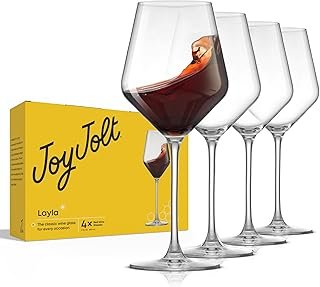 JoyJolt Layla Italian Red Wine Glasses, Set of 4, 17 oz Clear – Made in ...