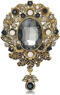 Vintage Teardrop Diamond Brooch Pin for Women Men Crystal Elegant Flower...