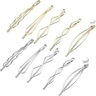 10 Pieces Geometric Metal Hair Clips and Barrettes for Women - Hair Styl...