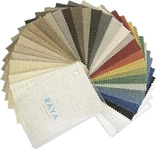 Natural Linen Blend Fabric Color Swatches Custom-Made Curains - 37 Color...