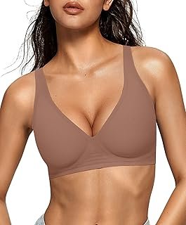 OEAK Womens Deep V Bras Wireless Comfortable Bra Supportive No Underwire...