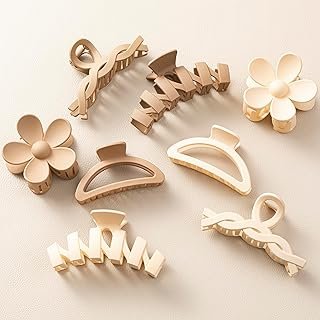 8PCS Hair Clips for Women, Flower Claw Clips for Thick Hair, Non-Slip Ha...