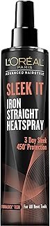 L'Oréal Paris Advanced Hairstyle Sleek It Iron Straight Heat Spray, 5.7 ...