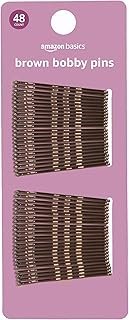 Amazon Basics Bobby Pins, Browth Hair Pins for all Hair types, 48 Count