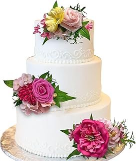 CherishedMoments 3Pcs Cake Topper Set, Wedding Artificial Flowers Decor ...
