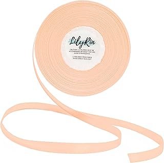Pale Peach Ribbon 1/4 Inches 36 Yards Satin Roll Perfect for Scrapbookin...