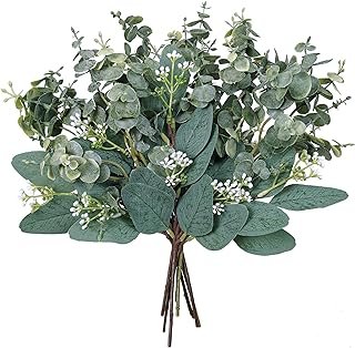 Mixed Eucalyptus Leaves Stems Bulk Artificial Eucalyptus Leaves Sprays F...