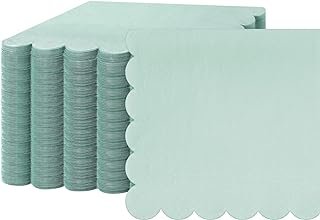 100 Pcs Scalloped Cocktail Napkins Thick Paper Napkins Disposable Party ...