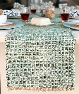 Chardin home Eco-Friendly Natural Jute/Cotton Table Runner, Size: 13”x72...