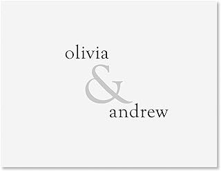 Ampersand Wedding Personalized Note Cards - 24 Cards with White Envelope...