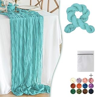Teal Cheesecloth Table Runner 1 Pack 35