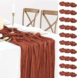 10 Pack Fall Table Runner Terracotta Cheesecloth Table Runners 35x120 In...