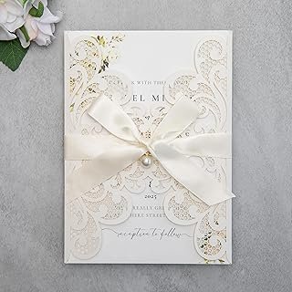 20Pcs 5.12x7.09 inch Laser Cut Wedding Invitation Cards With Envelopes a...