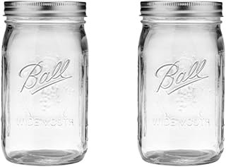 Ball Wide Mouth Glass Mason Jars with Lids and Bands, Used for Canning, ...