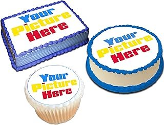 Custom Edible Cake Image Personalized Make your Own Cake Toppers 1/4 8 x...