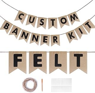 Custom Banner Kit, 28 Burlap Banner with 92 Felt Letters, Make Your Own ...