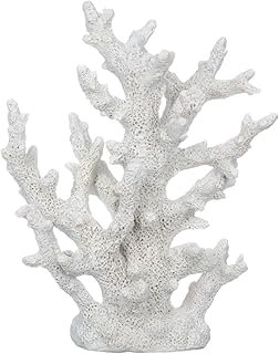 White Coral Decor – Faux Coral Reef Sculpture (9.5x7.5x3.5in) – Coastal ...