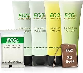 ECO amenities Travel Essentials Toiletry Kit - 150-Piece, 30 x 30ml Sham...