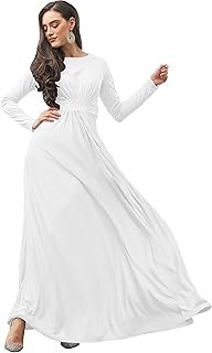 Womens Long Sleeve Flowy Empire Waist Fall Winter Party Gown