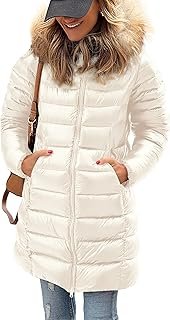 Women's Long Winter Puffer Coats Hooded Zip Up Thickened Parka Down Jack...