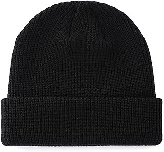 Classic Double Layer Knit Beanie Hat Warm Thick Acrylic Winter Hats Dail...