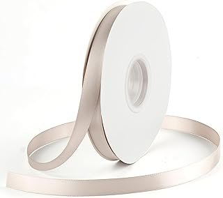 Taupe Ribbon 1/2 Inch Thin Taupe Silk Satin Ribbon for Crafts Wedding De...