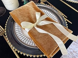 EHLDekol Velvet Napkins,20 x 20 Inches Soft Dinner Napkin,Weddings Napki...