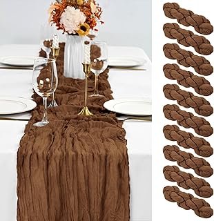 10 Pack Brown Table Runner 10Ft Cheesecloth Table Runner Boho Gauze Chee...