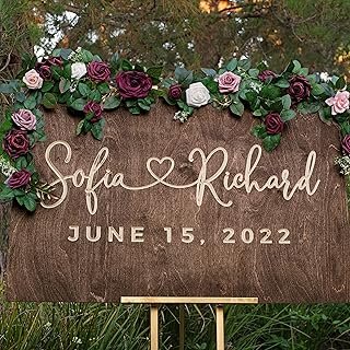 Personalized Wedding Welcome Sign | Custom Wood Sign for Wedding | 2 Opt...