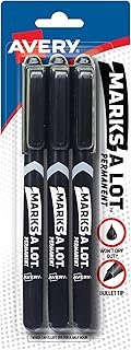 Avery Marks-A-Lot Permanent Markers, Pen-Style Size, Bullet Tip, Water a...
