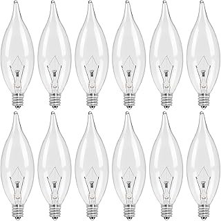 12-Pack E12 Candle Light Bulbs 40W Warm White 2500K, 380 Lumen Dimmable ...