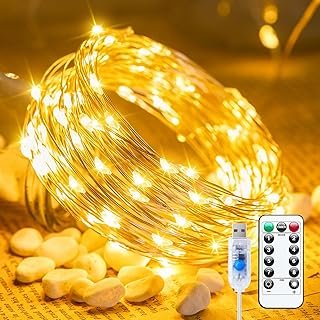 Minetom Twinkle Fairy Lights, 33 ft 100 LED USB Plug in String Lights wi...