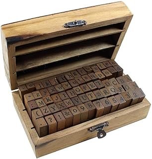 Estone 70pcs/set Wooden Box multipurpose Number Alphabet Letter Wood Rub...