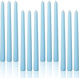 Viyffo Taper Candles 10 Inch – 12 Pack Sky Blue, Dripless, Unscented, Sm...