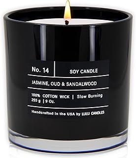 Lulu Candles | Jasmine, Oud & Sandalwood | Luxury Scented Soy Jar Candle...
