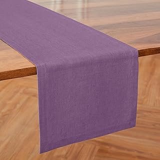 Solino Home Linen Table Runner 60 Inches - 100% Pure Linen Mulberry Tabl...