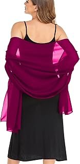 Shawls and Wraps for Evening Dresses Sheer Chiffon Women Elegant Soft Si...