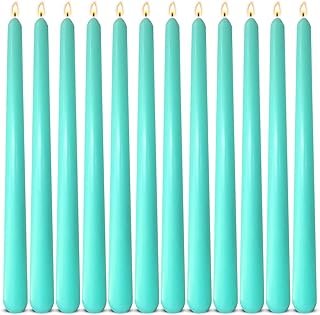 12-Pack Mint Green Taper Candles, 10 Inch Unscented Dripless Candlestick...
