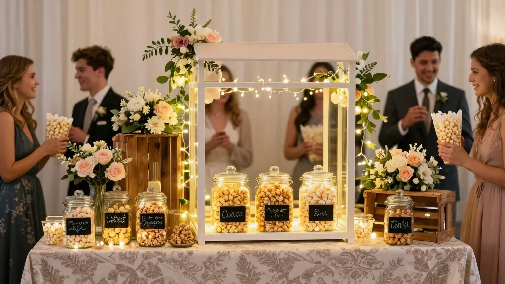 18 Popcorn Bar Wedding Ideas for a Unique Snack Station